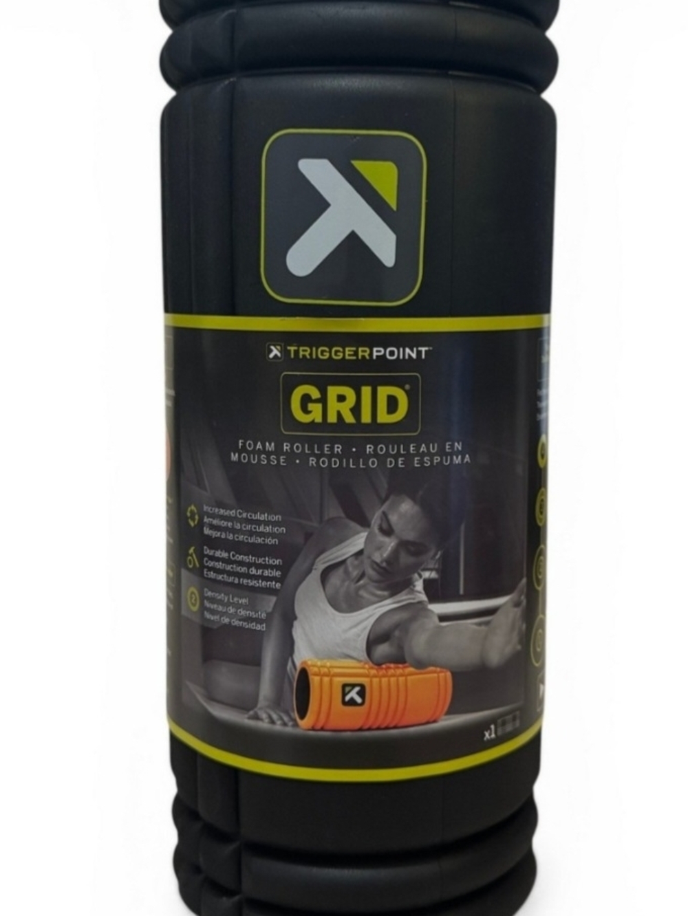 TRIGGERPOINT GRID Foam Roller - Black with Yellow Accent